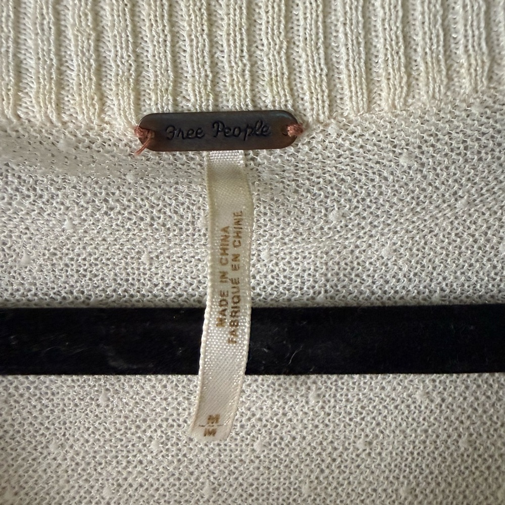 Free People Cream Ribbed Cardigan - Picture 5 of 8